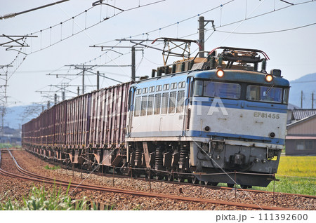 北陸本線 西高岡ー高岡 JR貨物 EF81-455(富山) 北陸本線 西高岡ー高岡 JR貨物 EF81-455(富山) 111392600