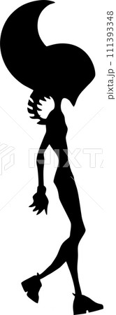 simple black outline drawing silhouette alien, logo, design simple black outline drawing silhouette alien, logo, design 111393348