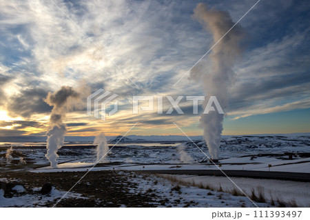 Early evening at Myvatn Geothermal Park area, Iceland Early evening at Myvatn Geothermal Park area, Iceland 111393497