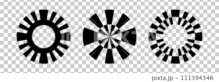 Set of Circle Elements for Logo Design. Abstract Circular Rotation Icons. Vector Art. 111394346