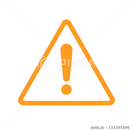 オレンジ色｜シンプルな警告マーク 111395806