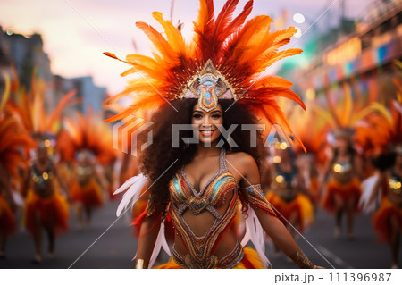 Rio Carnival Dancer in Vibrant Costume Rio Carnival Dancer in Vibrant Costume 111396987