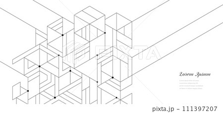 幾何学 抽象 建築 テクノロジー ビジネス 背景 111397207
