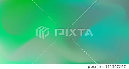 Bright vector nature deep green colors blurred gradient background. Abstract smooth watercolor green and aquamarine landscape for web design, technology business concept 111397267