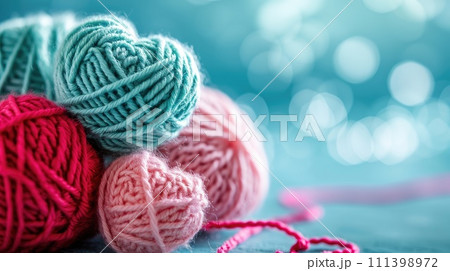 A Picture of a Crocheted Cute Heart, Ai Generated A Picture of a Crocheted Cute Heart, Ai Generated 111398972