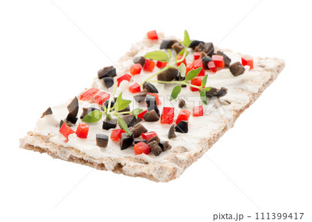 Appetizer toast with cheese 111399417