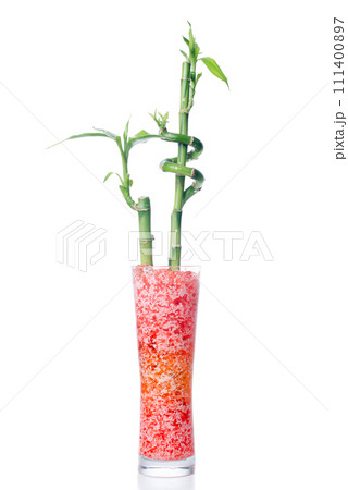 Glass jar with bamboo Glass jar with bamboo 111400897