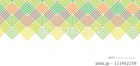 カラフルな幾何学模様の抽象的な背景。ラインパターン。 111402256