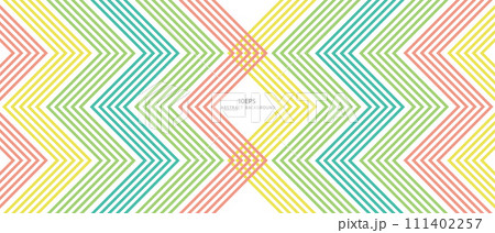 カラフルな幾何学模様の抽象的な背景。ラインパターン。 111402257