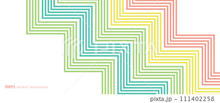 カラフルな幾何学模様の抽象的な背景。ラインパターン。 111402258