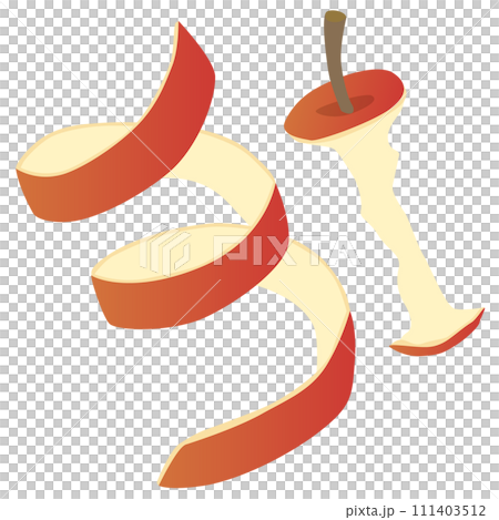 Vector illustration of apple peel and core Vector illustration of apple peel and core 111403512
