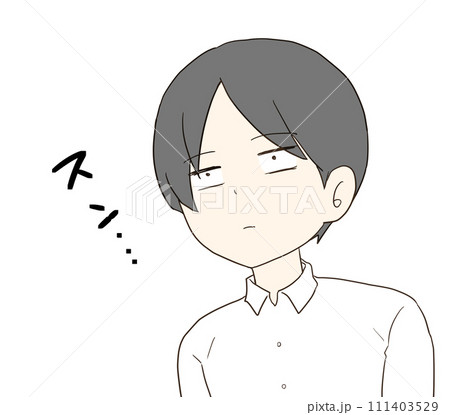 スンとした表情の男性 効果音 111403529