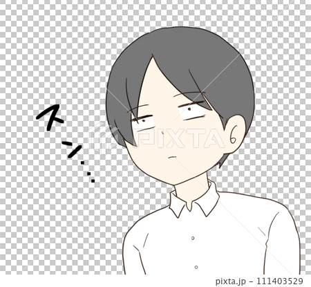 スンとした表情の男性 効果音 111403529