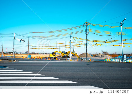 交差点横の工事 国道254号上伊草交差点  2024.01　a-4 ライトカラー 111404297