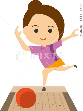 女子ボウリング選手のイメージイラスト 女子ボウリング選手のイメージイラスト 111404392