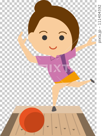 女子ボウリング選手のイメージイラスト 女子ボウリング選手のイメージイラスト 111404392