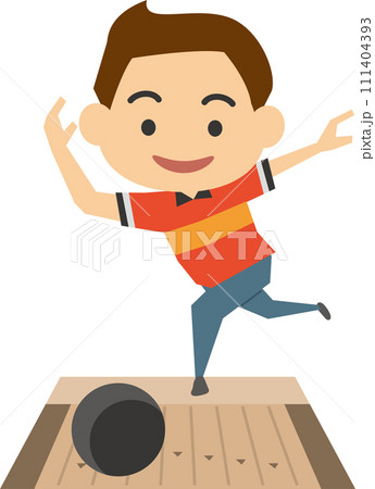 男子ボウリング選手のイメージイラスト 111404393