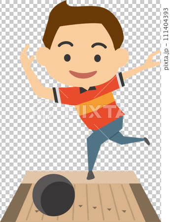 一名男性保齡球運動員的圖像插圖 111404393