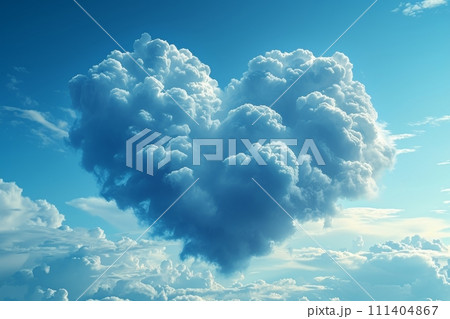 スピリチュアルな愛のメッセージ: ハート雲が伝える温もり AI画像 22 111404867
