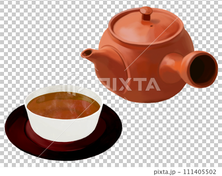 Teapot and hojicha 111405502