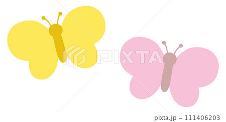 ちょうちょのイラスト。蝶、虫、春、アイコン 111406203