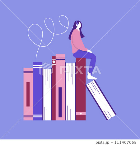 E-learning audio book concept ilustration  111407068