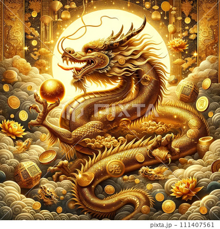 金運アップ龍神のイラスト素材 [111407561] - PIXTA