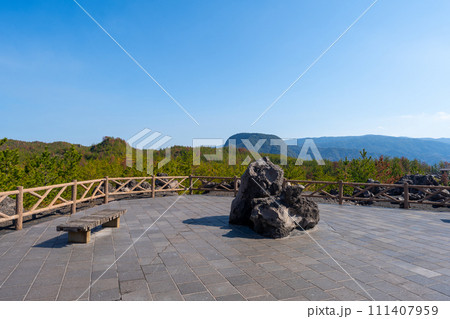 鹿児島　桜島の風景 有村溶岩展望所 111407959