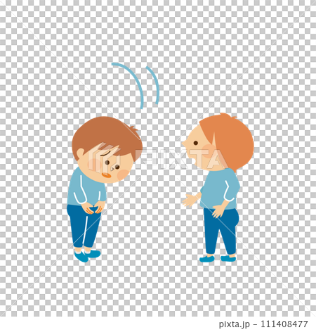 一個孩子道歉的可愛插圖 111408477