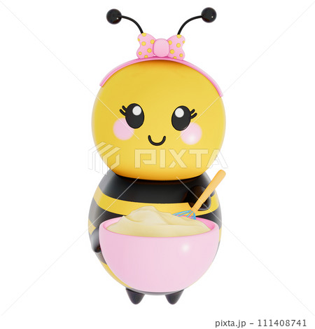 Happy Mother's day , Mom baking with mixing bowls on transparent background, 3D Rendering 111408741