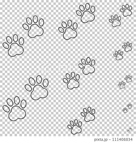 10 sizes of paws with lines 10 sizes of paws with lines 111408834
