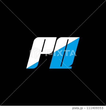 PQ letter logo design on black background. PQ...のイラスト素材 [111409353] - PIXTA