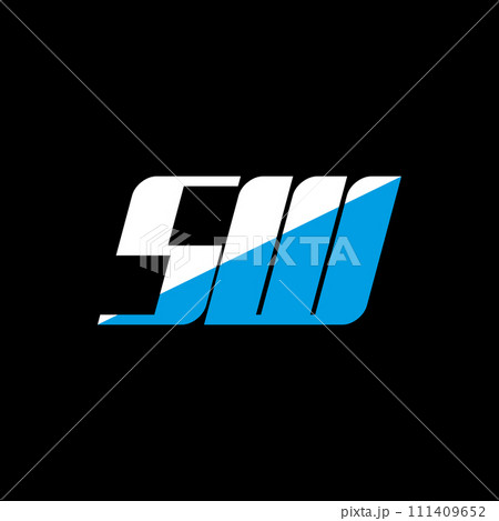 SW letter logo design on black background. SW creative initials letter logo concept. SW icon design. SW white and blue letter icon design on black background. S W SW letter logo design on black background. SW creative initials letter logo concept. SW icon design. SW white and blue letter icon design on black background. S W 111409652
