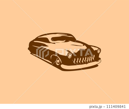 1949 Mercury coupe. silhouette design vector illustration. isolated white background view from side. best for logos, badges, emblems, icons, old car industry 111409841