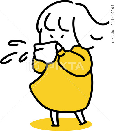 鼻をかむ女性 111410103
