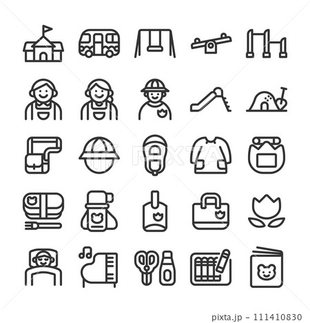 幼稚園・保育園 アイコン セット 幼稚園・保育園 アイコン セット 111410830