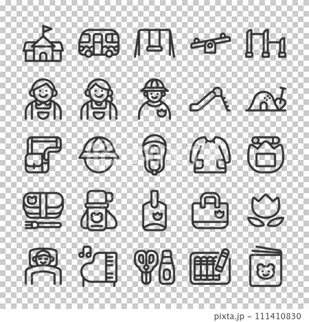 幼稚園・保育園 アイコン セット 幼稚園・保育園 アイコン セット 111410830