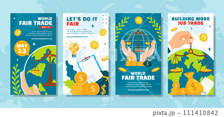 Fair Trade Day Social Media Stories Flat Cartoon Hand Drawn Templates Background Illustration Fair Trade Day Social Media Stories Flat Cartoon Hand Drawn Templates Background Illustration 111410842