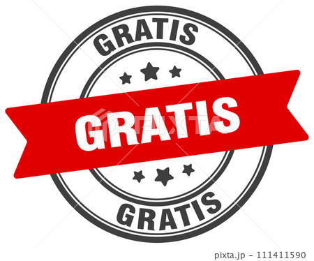 gratis stamp. gratis label on transparent background. round sign 111411590