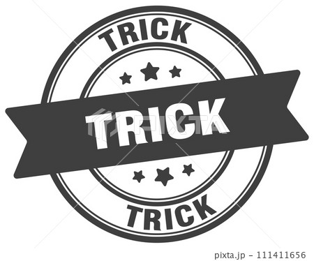 trick stamp. trick label on transparent...のイラスト素材 [111411656] - PIXTA