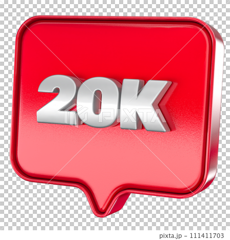 Follower 20k red sticker on white background Follower 20k red sticker on white background 111411703