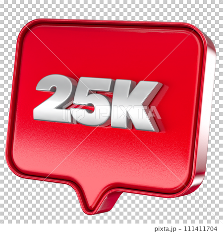 Follower 25k red sticker on white background Follower 25k red sticker on white background 111411704
