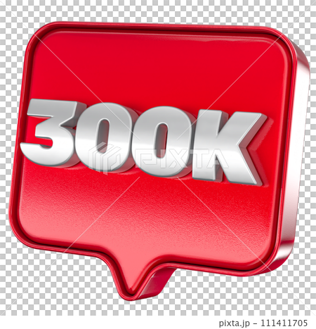Follower 300k red sticker on white background Follower 300k red sticker on white background 111411705