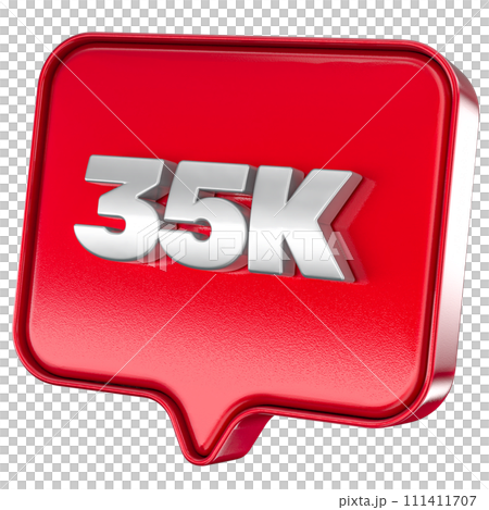 Follower 35k red sticker on white background Follower 35k red sticker on white background 111411707