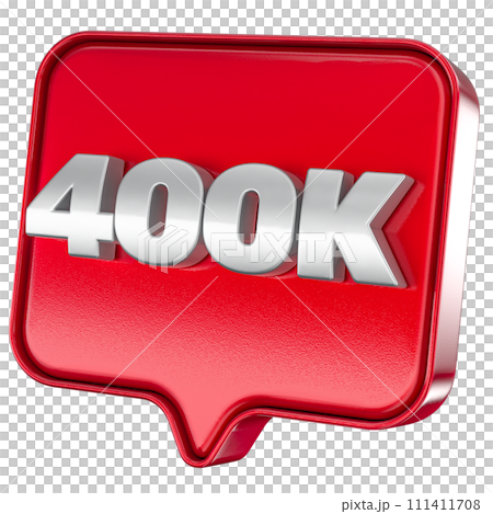 Follower 400k red sticker on white background Follower 400k red sticker on white background 111411708