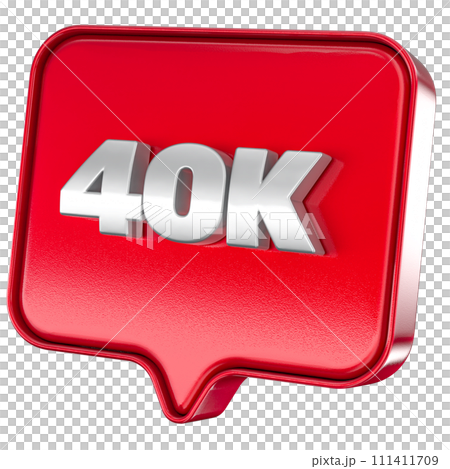 Follower 40k red sticker on white background Follower 40k red sticker on white background 111411709