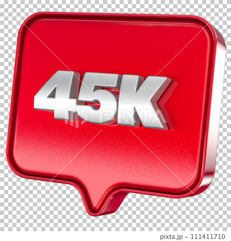 Follower 45k red sticker on white background Follower 45k red sticker on white background 111411710