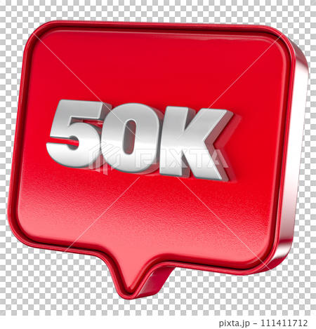 Follower 50k red sticker on white background Follower 50k red sticker on white background 111411712