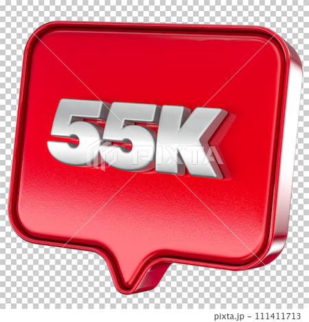 Follower 55k red sticker on white background Follower 55k red sticker on white background 111411713