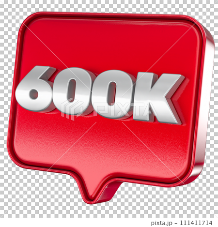 Follower 600k red sticker on white background Follower 600k red sticker on white background 111411714